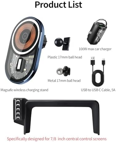 Wireless Charging car Phone Holder for Mercedes Benz CLA-Class 2020-2025/GLB-Class 2020-2025 GLA-Class 2021-2025/A-Class 2019-2022/EQB 2022-2025 Accessories 10.25 inch Screen Fixed Clip – Enhanced Compatibility and Speed