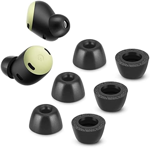 Ultimate Comfort Memory Foam Ear Tips for Google Pixel Buds Pro – Secure Fit Anti-Slip Replacement Set for True Wireless Earphones, 3 Pairs (Small, Black) – Noise-Isolating Upgrade for Enhanced Audio Experience and Seamless Charging Compatibility