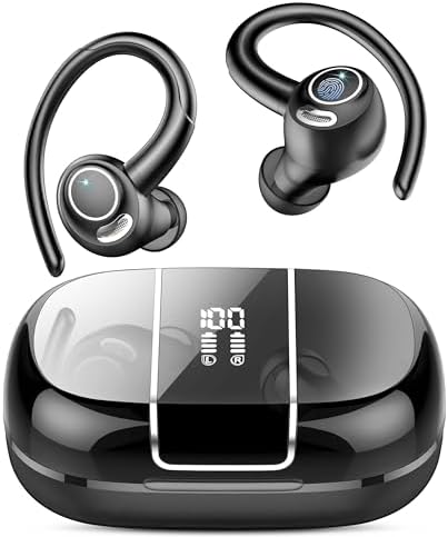 Elevate Your Audio Experience with VKROBAG Bluetooth 5.3 Sports Earbuds | CVC 8.0 Noise Cancellation for Crystal-Clear Sound | IP7 Waterproof Design Ensures Durability in Any Weather | 48-Hour Playback for All-Day Listening | Secure Over-Ear Hooks for Active Lifestyles | Immersive Enhanced Bass for Dynamic Sound Quality | Perfectly Engineered Wireless Earphones for Running, Workouts, and On-the-Go Use