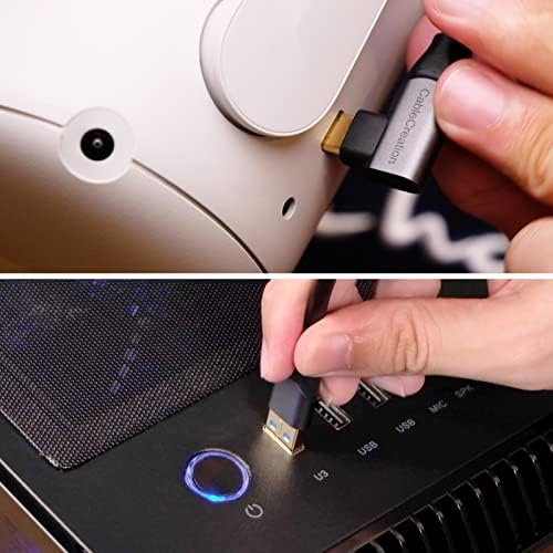 High-Speed 16 FT USB to USB C 3.1 Link Cable for Meta Quest Pro/Quest3/Quest2/Pico4 – Ultimate VR Headset Accessory for Uninterrupted Gaming and Seamless Data Transfer Up to 5 Gbps, Perfect for Tech Enthusiasts and Gamers Seeking Enhanced Mobility and Performance