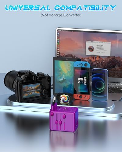 Global Travel Companion: High-Performance Universal Adapter with 6 A Output, Featuring 3 USB-C & 2 USB-A Ports for Swift Charging Across 200+ Countries – Perfect Solution for EU, US, UK, AU and Beyond
