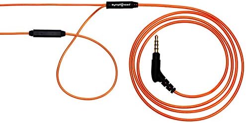 Symphonized ALN 2.0 Premium Genuine Wood Earbuds – Metallic Orange Noise-Isolating In-Ear Headphones with Tangle-Free Cable & Built-in Microphone for Enhanced Audio Compatibility and Immersive Sound Experience