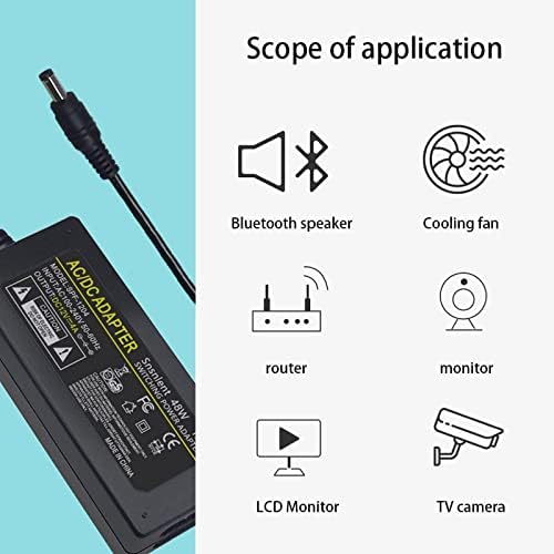 Reliable 12 V 4 A AC/DC Power Supply Adapter – 48 W Universal Charger for LCD Monitors, LED Strip Lights, and CCTV Systems – Optimized Compatibility with 5.5 x 2.5 mm Connector for Superior Power Efficiency