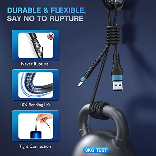 MFi Certified 6 Ft Lightning Charging Cable for i Phone – 3 Pack Fast Charging USB Cord, Durable Design for Enhanced Compatibility with i Phone 12/11/XS/Max/XR/X/8/8 P/7 P/6 & i Pad – Seamless Power-Up Experience