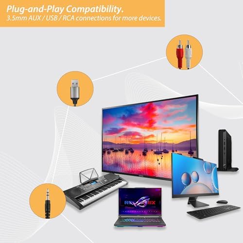 Maximize Your Audio Experience with 20 Ft Extended Wired Headphones – Perfect for TV & PC Use with Over-Ear Comfort, User-Friendly Integrated Volume Control, and Compatible with 3.5 mm Aux, USB & RCA – A Must-Have for Seniors and Audiophiles Seeking Unmatched Sound Quality and Freedom of Movement