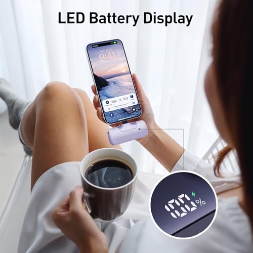 Compact Pink i WALK 5500 m Ah Power Bank – Ultra-Fast 22.5 W USB-C Charger for i Phone 16/15, Samsung Galaxy S25/S24/S23, i Pad – Lightweight Portable Battery for On-the-Go Charging and Enhanced Compatibility