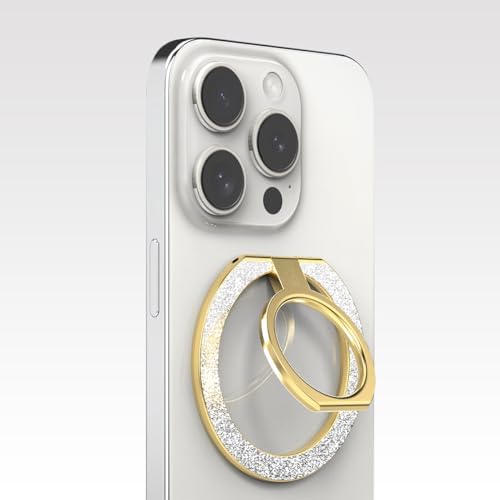 Magnetic Phone Grip Ring Stand for i Phone 16 Series – Premium Gold Kickstand Holder for Mag Safe Compatibility – Effortless Attachment for Hands-Free Streaming & Meetings – Versatile Design with Metal Stickers for Non-Mag Safe Phones – Lifetime Warranty & 30-Day Money Back Guarantee