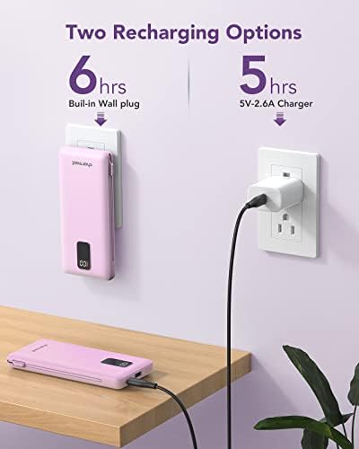Ultimate Charmast 10,000 m Ah Portable Power Bank with Integrated Cables & Wall Plug – Fast Charging Essential for i Phone 16/15/14/13, Samsung, i Pad, and More – Unmatched Convenience for Travelers and On-the-Go Professionals