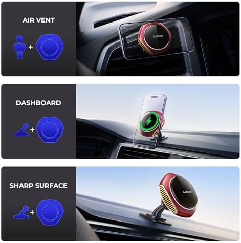 Mag Safe Car Charger Mount for i Phone 15 Series – 15 W Fast Wireless Charging Holder in Chic Purple – Ultimate Mag Safe Compatibility with i Phone 15 Pro Max, Plus, 14, 13, 12, Mini – Enhance Your Driving Experience with Secure Magnetic Grip and Effortless Setup