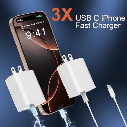 High-Speed 30 W USB C Fast Charger for i Phone 15 & 16 Pro Max with 6 FT Cable – Ultimate Compatibility for i Pad and Samsung Galaxy S24 – Compact, Reliable Power Block with Advanced Safety Features for On-the-Go Charging