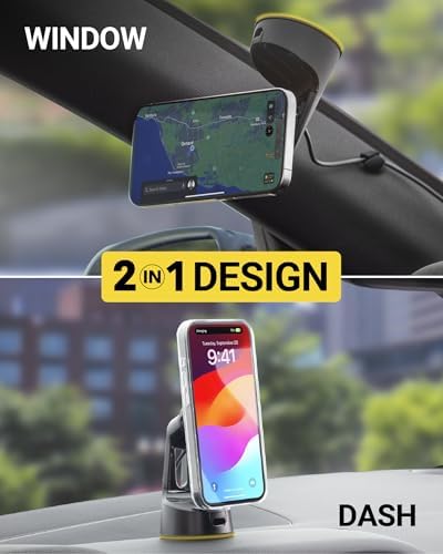 Scosche MPQMD-SP Magic Mount Charge Pro: Advanced 15 W Qi2 Fast Wireless Charging Mag Safe Car Mount for i Phone 16/15/14/13/12 Pro Max Plus – Sleek Dashboard Magnetic Holder for Effortless Charging and Driving Efficiency