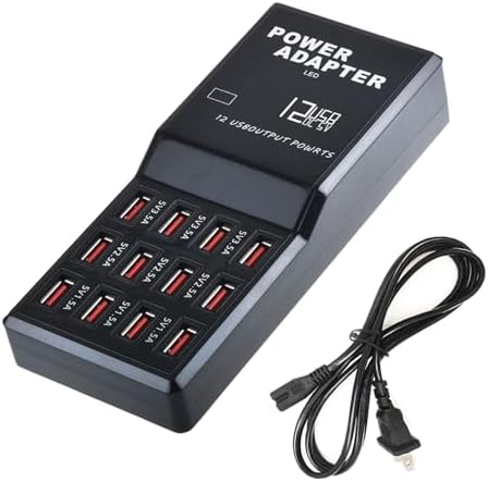 Max Lax 12-Port USB Charging Station – High-Speed 60 W Multi-Device Power Hub for Smartphones, Tablets & More – Optimal Efficiency with Universal Compatibility & Advanced Safety Features for Home, Office, or Travel