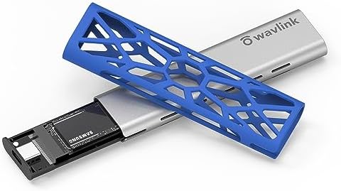 WAVLINK High-Performance Aluminum NVMe M.2 SSD Enclosure – Ultra-Fast 10 Gbps USB Type-C Adapter for 2230/2242/2260/2280 SSDs, Supports Up to 2 TB, UASP Enabled for Enhanced Data Transfer Efficiency and Versatile Device Compatibility with OTG Converter Included