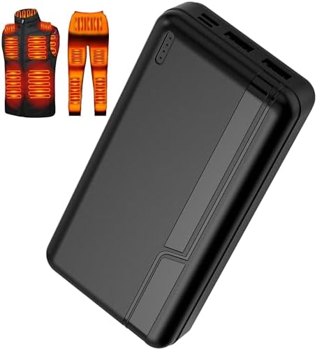 Ultimate 20000 m Ah Rechargeable Power Bank for Heated Apparel – Fast 5 V 2 A Battery Pack for Vests, Jackets & Hoodies – Lightweight & Portable Charger for Outdoor Comfort – Not Compatible with 7.4 V Heated Gear – Safety Features for Reliable Performance