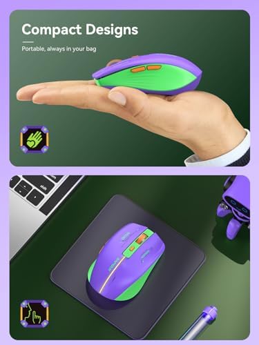 Streamlined Bluetooth Wireless Mouse – Rechargeable Ergonomic Multi-Device Mice (Tri-Mode: BT1/BT2 + 2.4 GHz) with USB Receiver, Stylish Khaki to Pink Design for Laptop, Mac Book, PC, i Mac, i Pad – Ultimate Comfort & Flexibility for Effortless Productivity