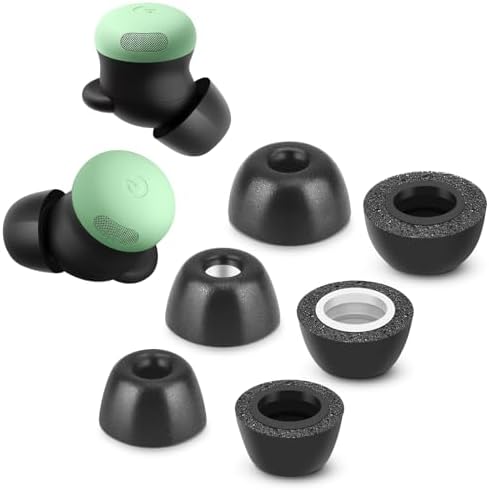 Upgrade Your Audio with Comfort-Focused Memory Foam Ear Tips for Google Pixel Buds Pro 2 – Anti-Slip Design for Secure Fit, Enhanced Noise Isolation, and Perfect Charging Case Compatibility – 3 Sizes (S/M/L) in Sleek Black for Ultimate Ear Comfort and Unmatched Listening Experience