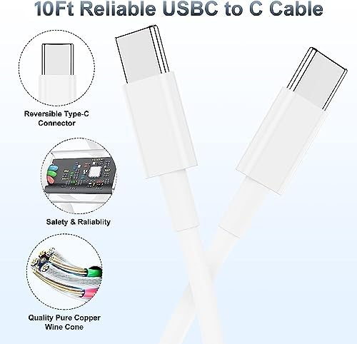 High-Efficiency 20 W USB-C Fast Charger for i Phone 16 & i Pad Pro – Versatile 6 ft & 10 ft Type C Charging Cables with Robust Wall Adapter for Quick Power Boosts – Perfect for i Phone 16 Pro Max, 15 Plus, and All i Pad Models – Maximize Your Charging Flexibility and Efficiency