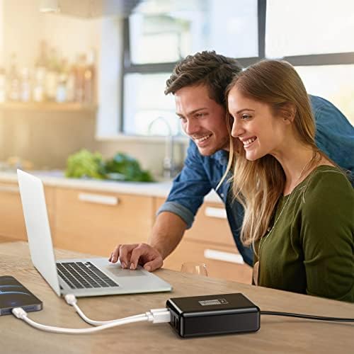 100 W USB-C 5-Port Charging Hub: Premium Fast Charger for i Phone, i Pad, Mac Book & Samsung – Compact Travel Power Station with Flat Plug Design for Space-Saving Efficiency and Universal Device Compatibility