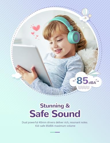 Stylish Pink i Clever BTH02 Kids Bluetooth Headphones – Unmatched 93-Hour Playtime, Lightweight & Foldable Design for Easy Portability, Fast Type-C Charging, Advanced Bluetooth 5.4 Connectivity, Safe Volume Limiting for Young Learners, Perfect for Music, Audiobooks, and School Use – Your Child’s Ultimate Audio Experience
