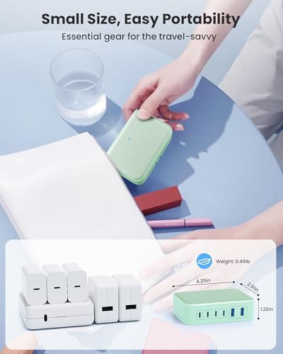 200 W USB C Charging Hub with 6 Ports – Ga N IV Foldable Wall Charger for Rapid Device Power-Up, PD 65 W Laptop Charger for Mac Book Pro, Dell, i Phone 16/15, i Pad, Galaxy & Steam Deck – Compact & Travel-Friendly Fast Charging Solution