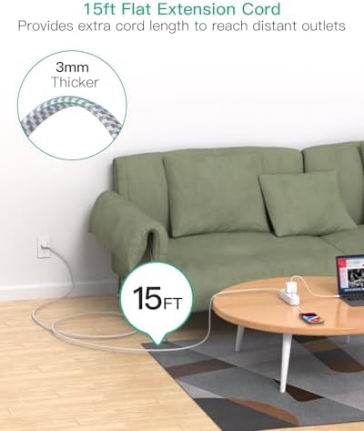 10 ft Power Strip with Surge Protection – 9 Outlets and 3 USB Ports for Fast Charging – Versatile Extension Cord for Home, Office, and Dorm Room – Safe and Efficient Multi-Device Management – Durable and Compact Design for Everyday Use