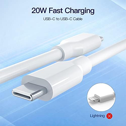 20 W USB-C Fast Charger for Air Pods Pro 2 (2023) – Dual Port Power Adapter with 6.6 ft Cable for Swift Charging and Enhanced Compatibility – Zouxan Power Accessory for Ultimate Convenience and Durability