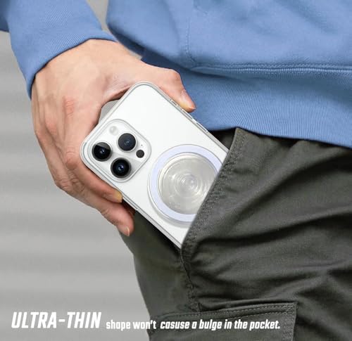 Mag Safe-Compatible Transparent Collapsible Phone Grip Stand – Durable Hands-Free Holder for Smartphones & Tablets, Ideal for Streaming and Selfies – Sleek, Portable Design for On-the-Go Convenience