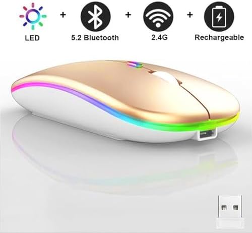 Seamless Productivity with 3 Pack Rosy Glow Red Wireless Bluetooth Mouse – Rechargeable, Silent, and Slim Dual Mode Mice for Laptop, Desktop, i Pad, and Mac – Perfect for On-the-Go Professionals and Students