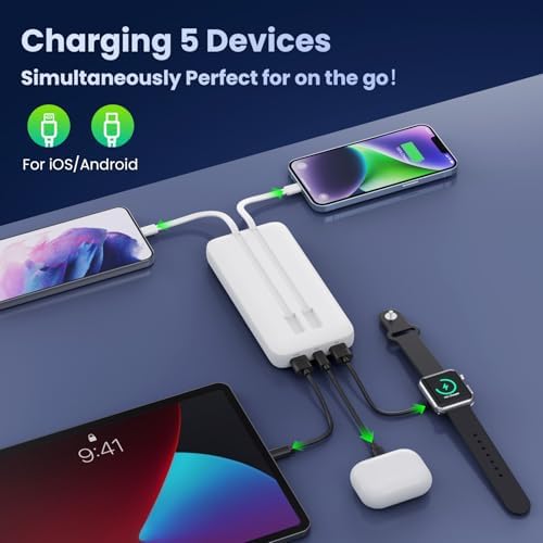 High-Capacity 40,800 m Ah Portable Charger with Built-in Cables and LCD Display – 25 W PD & QC 4.0 Fast Charging Power Bank for i Phone 16/15/14 and Android Devices (Green) – Ultimate On-the-Go Charging Solution with Enhanced Compatibility and Durability