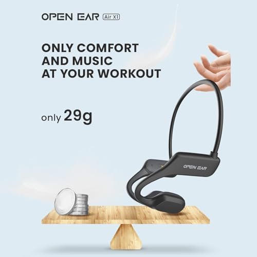 Revolutionary Bone Conduction Wireless Sport Earbuds – Open Ear Design for Enhanced Awareness and Comfort – Sweatproof Bluetooth 5.2 Headphones for Running, Gym, and Hands-Free Calls – Lightweight Ergonomic Fit for Active Lifestyles – Waterproof Technology for Ultimate Durability and Performance