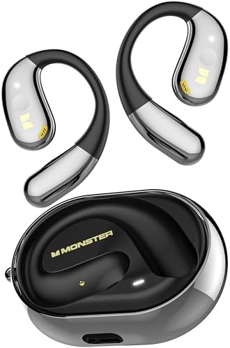 Revolutionary Monster AC360 Open Ear Wireless Bluetooth Earphones: Ultimate Comfort and Freedom with 24-Hour Playtime, IPX5 Sweatproof Design, Cutting-Edge Bluetooth 6.0, Touch Control Technology, and Ergonomic Fit for Active Lifestyles – Stay Connected with Unparalleled Audio Quality Anywhere You Go