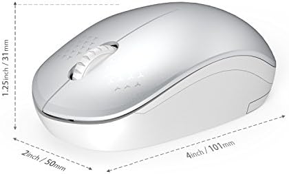 Light Blue Wireless Mouse – Ultra-Quiet 2.4 GHz Noiseless Computer Mouse with USB Receiver for Seamless Windows Experience – Portable, Ergonomic Design for Home, Office, or Travel