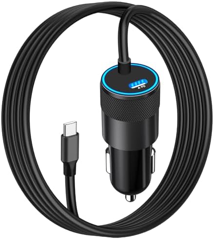 BAOYUANDA 72 W Dual Port USB-C Car Charger for i Phone 16 Series – MFi Certified Fast Charging Solution with 2 Durable Type C Cables for i Pad Pro, Android & More – Ultimate Compatibility for On-the-Go Power Management