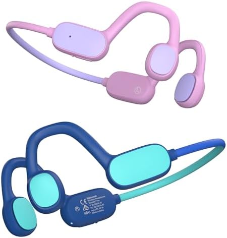 Revolutionary Bluetooth 5.2 Kids Headphones – Safe 85 d B Volume Limiting with Open Ear Design, IPX5 Waterproof for All Adventures, 20 Hours Playtime, Superior Stereo Sound with Built-in Mic – Perfect for School & Playtime in Chic Pink