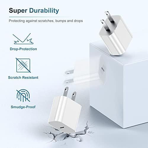 20 W USB-C Fast Charger for i Phone 16/15 Series & i Pad – 6 ft Type C to C Cable, High-Speed Wall Adapter for Optimal Performance, Compact & Durable Power Solution for Apple Devices – Experience Rapid Charging Anywhere