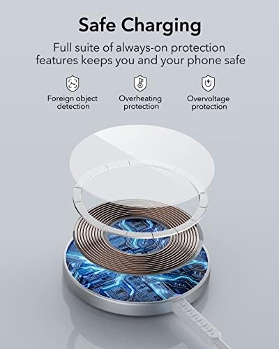 ESR Mag Safe 15 W Wireless Charger – Dual USB-C Charging Pad for i Phone 16 Pro Max, 16 Pro, 16, 16 Plus, 15, 14, 13, 12, and Galaxy S25 – Sleek Desert Titanium Finish – Effortless Magnetic Alignment for Air Pods Pro/3/4 – High-Speed Charging & Enhanced Device Compatibility