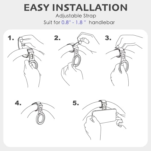 Revolutionary Magnetic Phone Holder for Stroller Bar – Mag Safe Compatible & 180° Adjustable for Gym, Home Fitness, and Shopping Carts – Securely Attaches with Versatile Strap, Includes Magnetic Ring for Universal Smartphone Compatibility – Elevate Your Multitasking Experience Today!