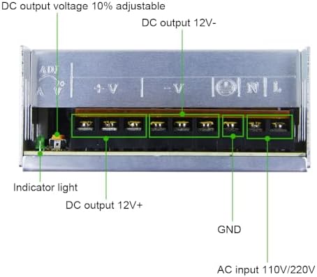 ALITOVE 120 W 12 V 10 A Power Supply Adapter – High-Efficiency AC to DC Converter for Optimal LED Strip Lighting and CCTV Systems – Reliable Switching Transformer with Overload Protection for Enhanced Device Performance and Versatile Compatibility