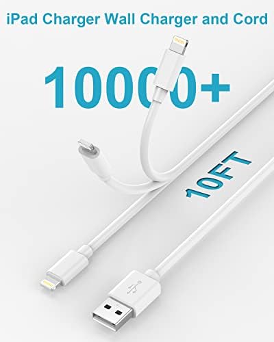 Elevate Your Charging Efficiency with the 10 ft Apple i Pad Charger Set – Fast 12 W Wall Charger and Durable Lightning Cable for i Pad 7 th, 8 th, 9 th Gen, Air, Mini & i Phone – Ultimate Compatibility and Performance for Home, Office, or Travel
