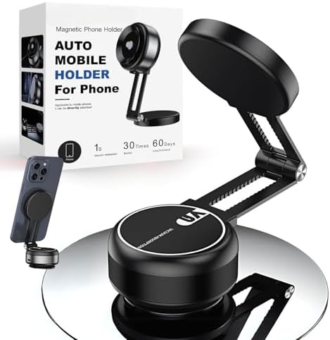 Magnetic Phone Holder,Nixie Phone Holder for Car, Foldable Portable Vacuum Magnetic Cell Phone Holder It adheres to Various Smooth Surfaces and Makes a Suitable Gift (Black) – Enhanced Compatibility and Speed Magnetic Phone Holder,Nixie Phone Holder for Car, Foldable Portable Vacuum Magnetic Cell Phone Holder It adheres to Various Smooth Surfaces and Makes a Suitable Gift (Black) – Enhanced Compatibility and Speed