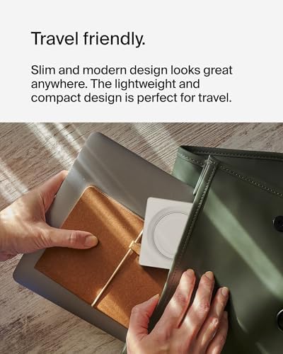 Belkin 15 W Mag Safe-Compatible 2-in-1 Wireless Charging Station – Fast Dual Device Charger for i Phone 16, 15, 14, 13 Series & Air Pods – Sleek Sand Design for Effortless Portability and Seamless Power Solutions