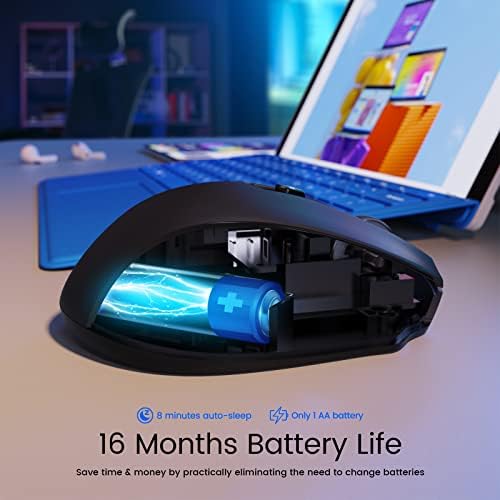 Elevate Your Workflow with the D-09 Wireless Mouse – Ergonomic USB Cordless Design, 5-Level 2400 DPI Precision, 16-Month Battery Life, Perfect for PC, Mac, and Chromebook Users – Convenient 2-Pack for Enhanced Productivity and Ultimate Comfort