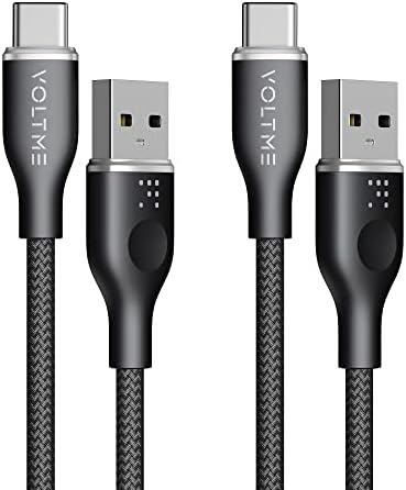 VOLTME Premium Nylon USB C Cable 2-Pack – 6 ft Fast Charging & Data Transfer Cable for Galaxy S10+/S10, Note 10/9, LG V30/V35, Moto Z2/Z3 – Universal Compatibility & Enhanced Durability for Efficient Charging Solutions
