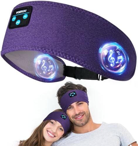 Transform Your Sleep and Workouts with Voerou Bluetooth Sleep Headband Headphones – Comfort-Driven Design, Superior HD Sound, Perfect for Insomnia Relief, Yoga, and Travel, Adjustable Fit with Long-Lasting Battery Life for Seamless Audio Enjoyment