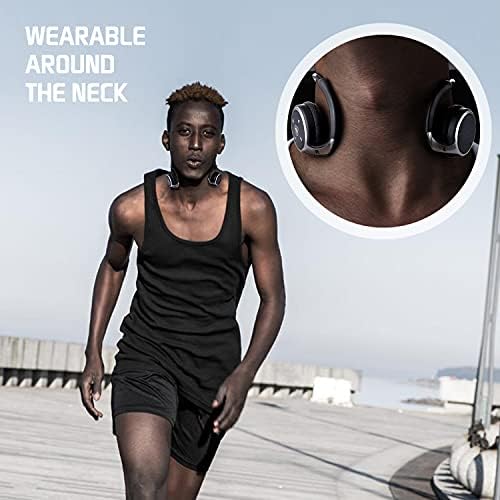 Compact Sports Bluetooth Headphones – Ergonomic Wrap-Around Wireless Earphones with Built-In Microphone, Exceptional Sound Quality, 12-Hour Battery Life, Foldable Design for Easy Portability, Perfect for Active Lifestyles – Black