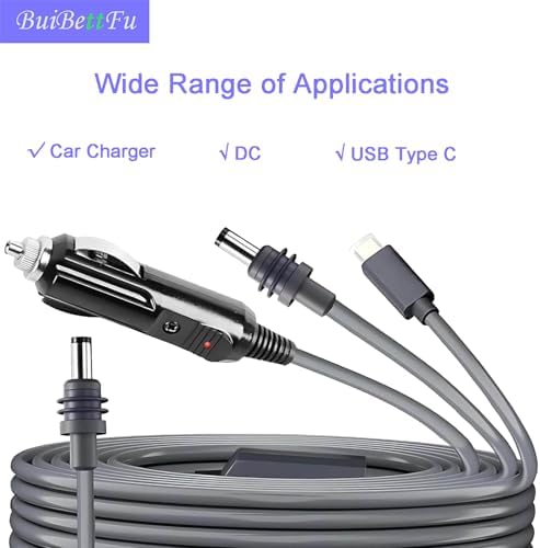 Starlink Mini 10 FT DC Power Cable for Vehicles – Heavy-Duty 12 V-24 V Car Charger Adapter with Waterproof Design | High-Speed Connectivity for On-the-Go Internet Access | Versatile 3-in-1 USB-C Plug Cord for Camping & Travel