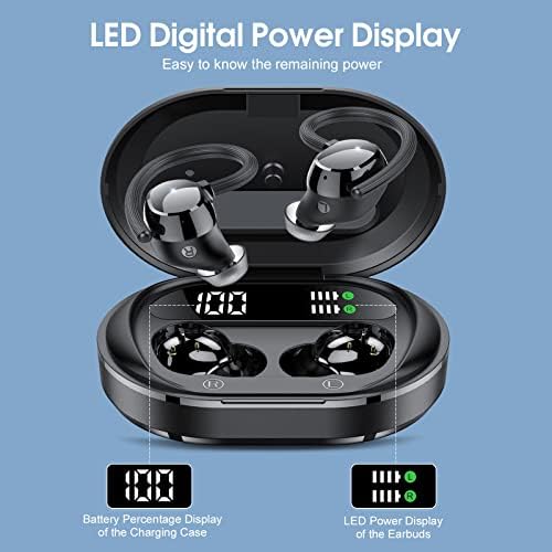 Rose Gold Bluetooth 5.3 Wireless Earbuds – Experience Premium Hi-Fi Stereo Sound with 30 Hours Playtime, Secure In-Ear Hooks for Active Lifestyles, and Dual LED Battery Indicator – Ideal for Sports, Hands-Free Calls, and Fast Type-C Charging – Upgrade Your Sound Journey Now!