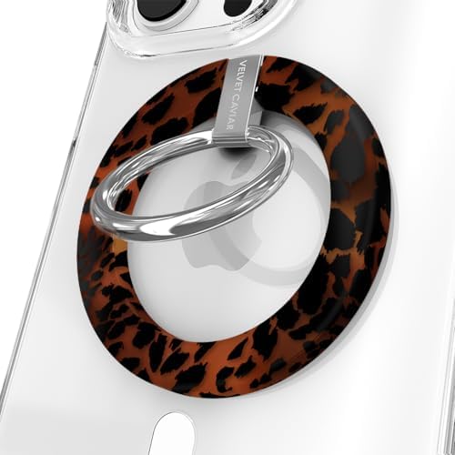 Transform Your i Phone 16, 15, 14, 13, 12 with VELVET CAVIAR’s Amethyst Purple Leopard Mag Safe-Compatible Grip – Stylish Magnetic Ring Holder & Adjustable Stand for Effortless Hands-Free Viewing, Secure Texting, and Enhanced Usability – Elevate Your Mobile Experience with Durable, Lightweight, and Customizable Accessory