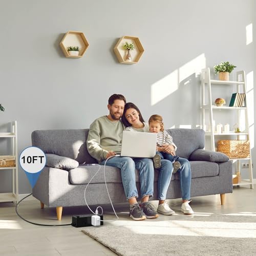 15 Ft Flat Plug Power Strip with 6 AC Outlets and 3 USB Ports – Tcstei Compact Extension Cord for Home, Office, and Dorm Room – Versatile ETL Certified Power Solution with Fast Charging and Space-Saving Design