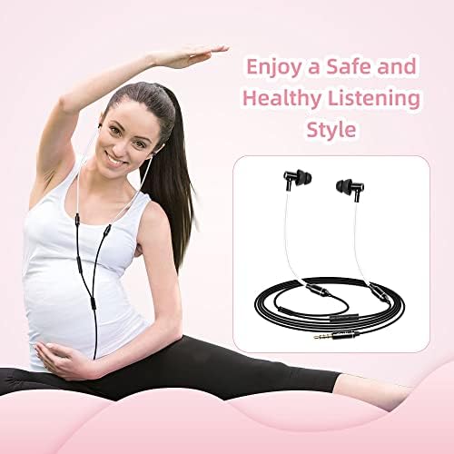 ibrain EMF-Free Air Tube Earbuds – Advanced Noise Cancelling Wired Headphones with Built-in Microphone for Safe and Superior Sound – Ergonomic Comfort for Music and Calls – Sleek Black Aesthetic for Everyday Use